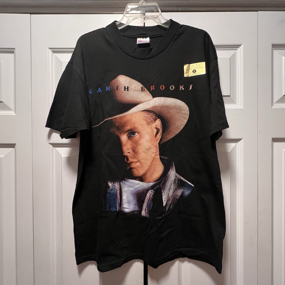 NWT Vintage Garth Brooks Black T Shirt Fresh Horses Tour 1996 Size Large